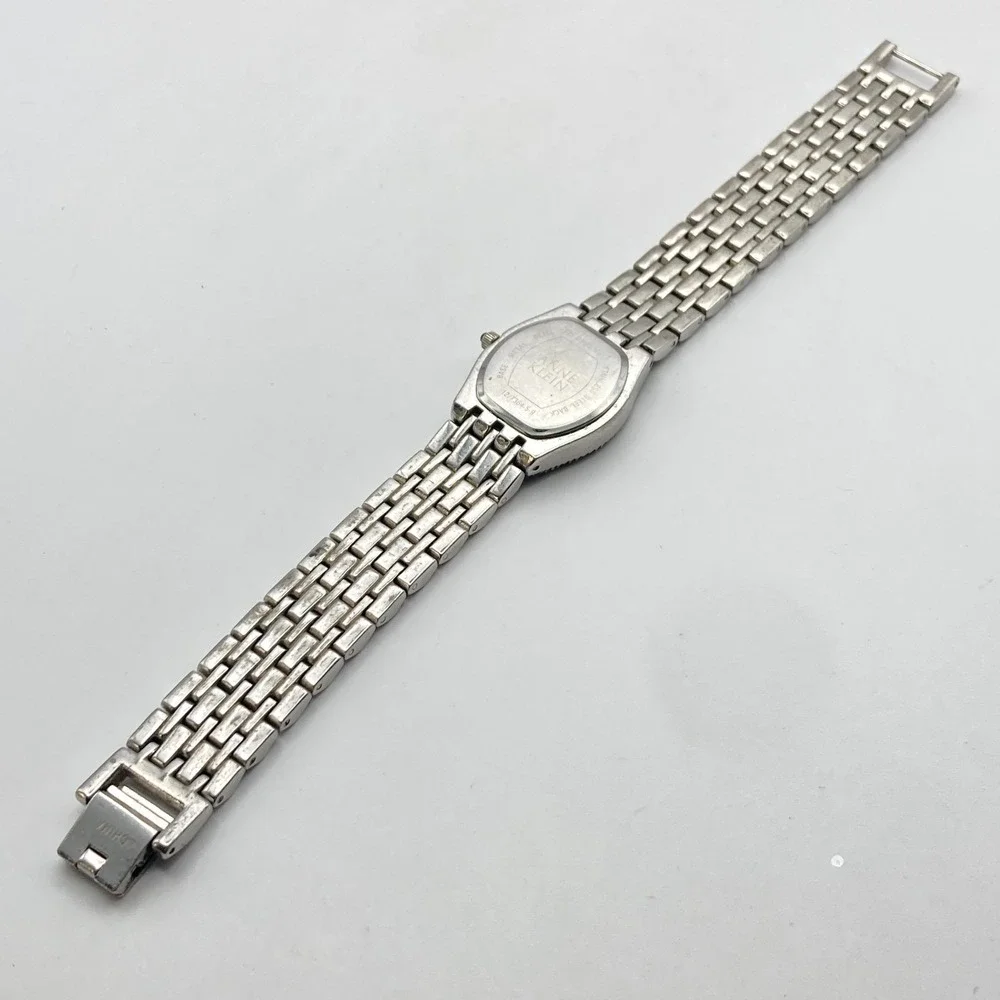 Anne Klein Diamond Womens Watch 23mm Silver Tone MOP Dial Swiss New Battery 6.5